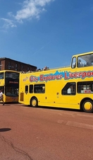 Open top buses in Liverpool, used for Beatles themed tours of the city