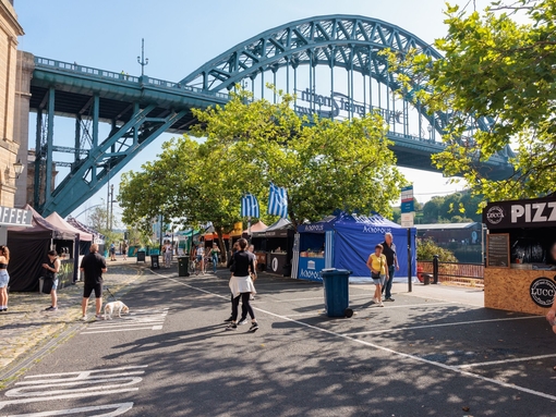 Sunday market below the Tyne bridge, Newcastle upon Tyne