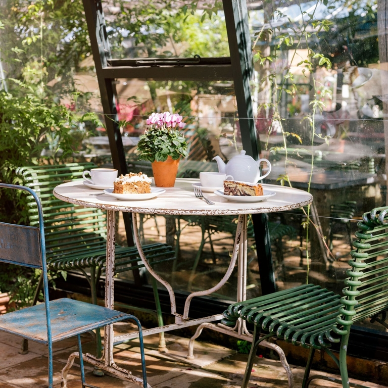 Tea and cake at the garden restaurant