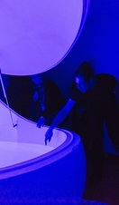 A floatation tank being prepared for a spa treatment at The Floating Spa in Birmingham