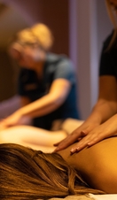 A woman receiving a massage at RE:TREAT in the Lowry Hotel in Greater Manchester
