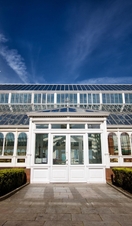 The Isla Gladstone Conservatory in Stanley Park, Liverpool. On a sunny day. Image shot 2016. Exact date unknown.