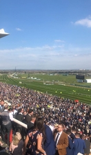 Crowd watching Grand National at Aintree Racecourse