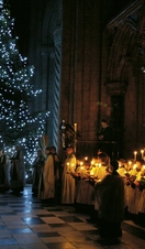 Durham Castle during Christmas