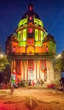A performance onstage outdoors at The Dukes Theatre in Williamson Park, Lancashire