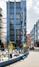 People sitting down at Digbeth Estate