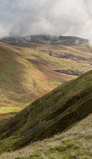 An overhead view of the Moffat Hills in Scotland's Southern Uplands
