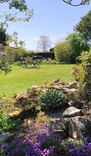 Herb garden at The Traddock hotel and restaurant in the Yorkshire Dales
