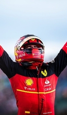 Celebrating a victory at Silverstone Circuit