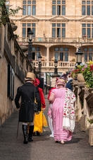People dressed up as characters from the Jane Austen books