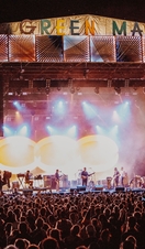 Crowd at the Green Man Festival in front of the stage