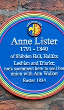 Commemorative Rainbow Plaque for Anne Lister, also nicknamed Gentleman Jack located at Holy Trinity Church
