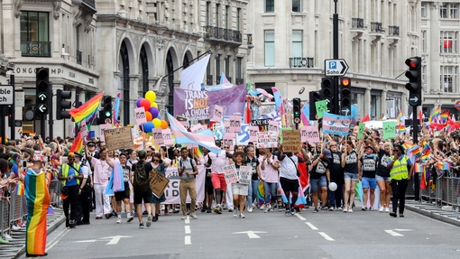 Parade goers during Pride in London in July 2019