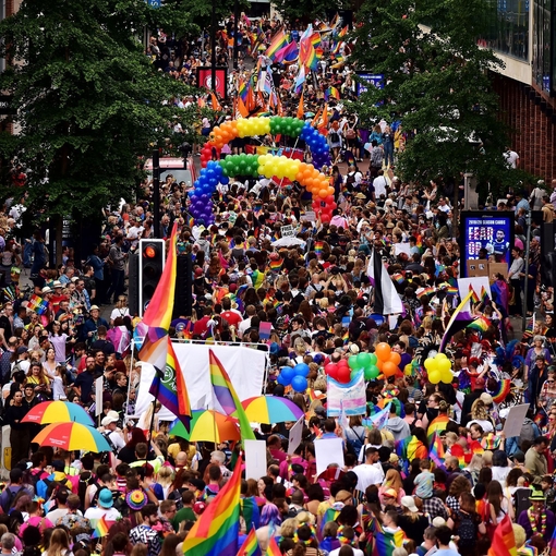 Bristol Pride marches through the city centre