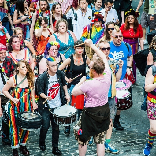 Crowd at Pride in Edinburgh