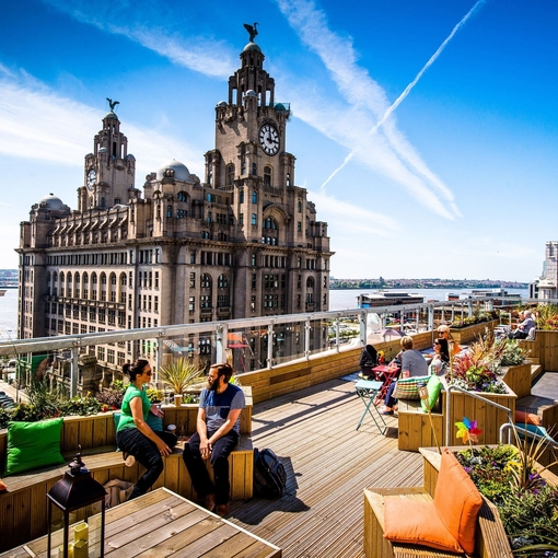 Rooftop of Oh me oh my restaurant in Liverpool