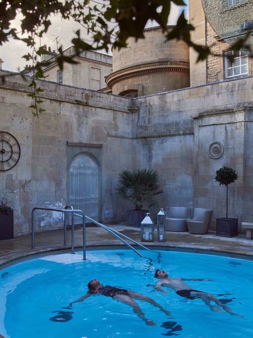Women swimming in a swimming pool at a spa