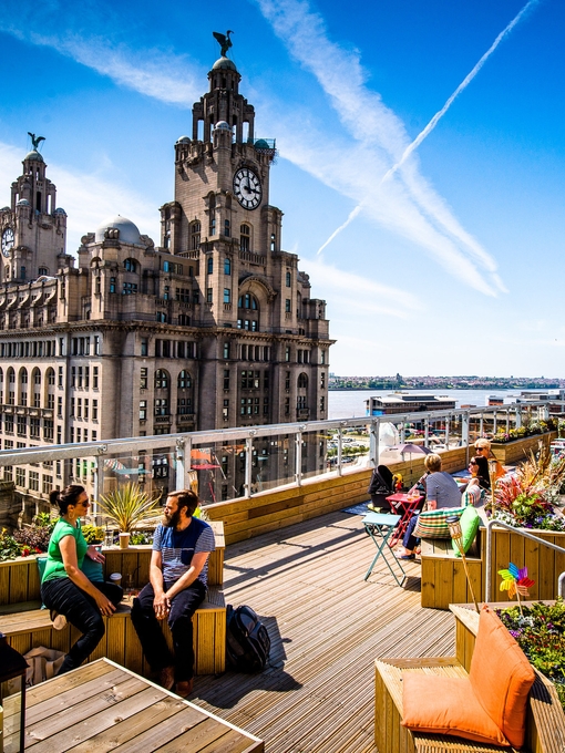 Rooftop of Oh me oh my restaurant in Liverpool