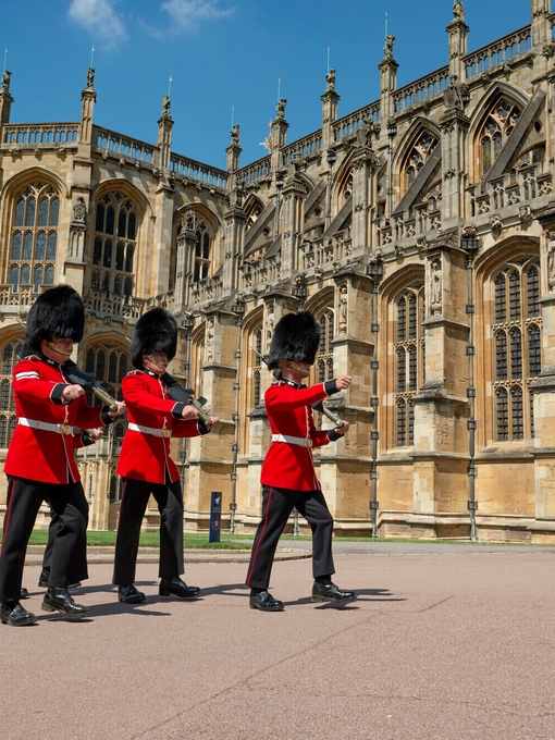 Guards marching, Windsor Castle