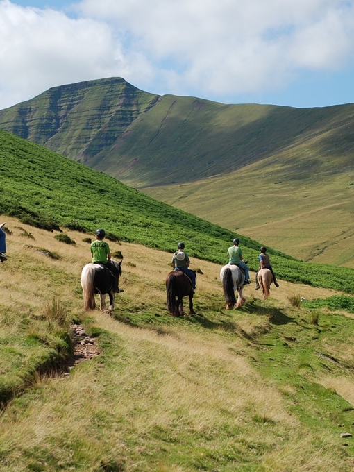 Pony trekking in the Brecon Beacons National Park with Cantref Riding Centre, Cantref, Monmouthshire