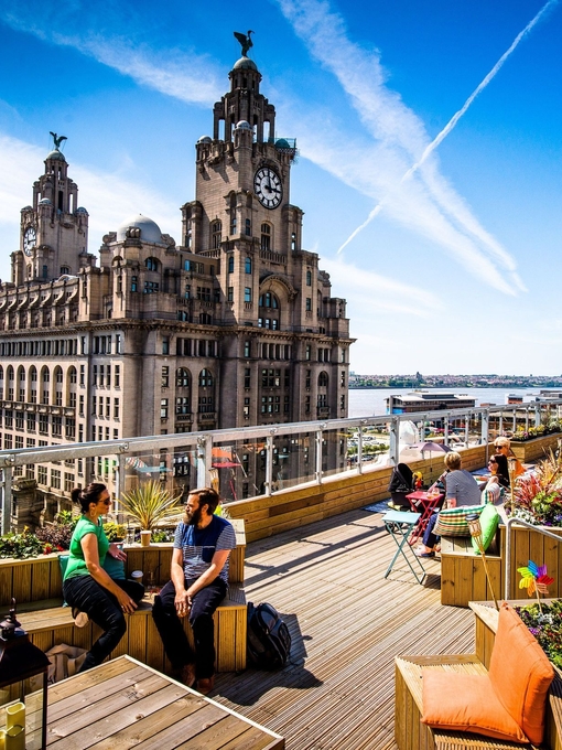 Rooftop of Oh me oh my restaurant in Liverpool