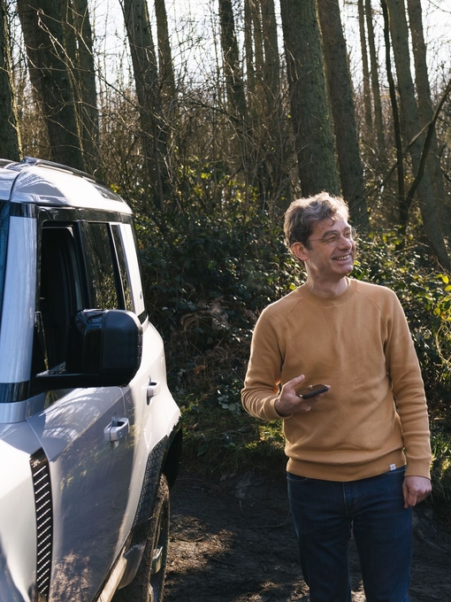 A man prepares for Land Rover Experience at Eastnor Castle.