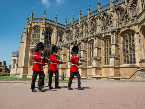 Guards marching, Windsor Castle