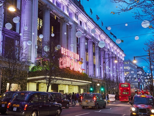 Selfridges at Christmas, Oxford Street, London, England, United Kingdom, Europe