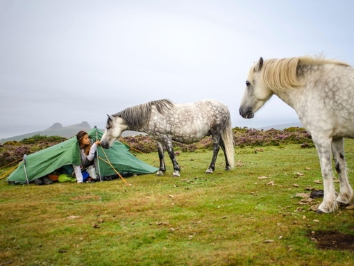 Wild camping on Dartmoor National Park- Devon -UK