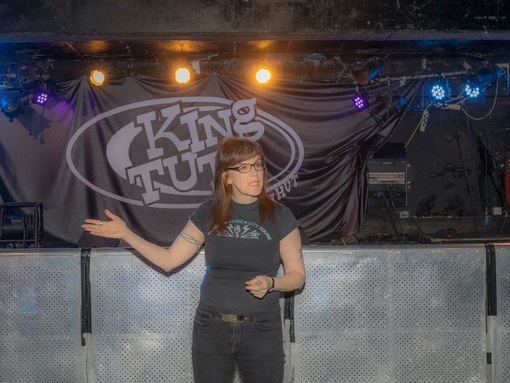 Glasgow Music City Tour Guide Fiona Shepherd presenting