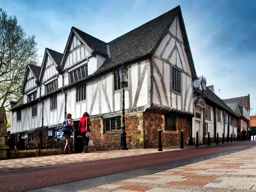 An outdoor view of Leicester's historic Guild Hall