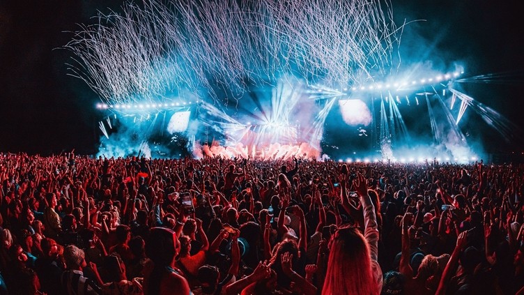 Crowd at Creamfields Festival in front of stage