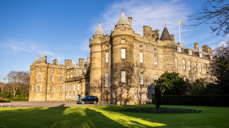 The Palace of Holyroodhouse, a royal residence in Edinburgh, Scotland