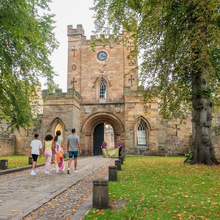 A family visits Durham Castle